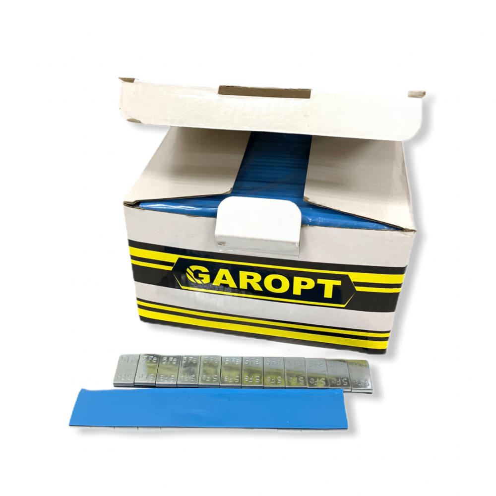 Грузики самоклеящиеся GAROPT стальные(адгезив) 12х5 гр. на синей ленте, 100шт(полосок) chemistry