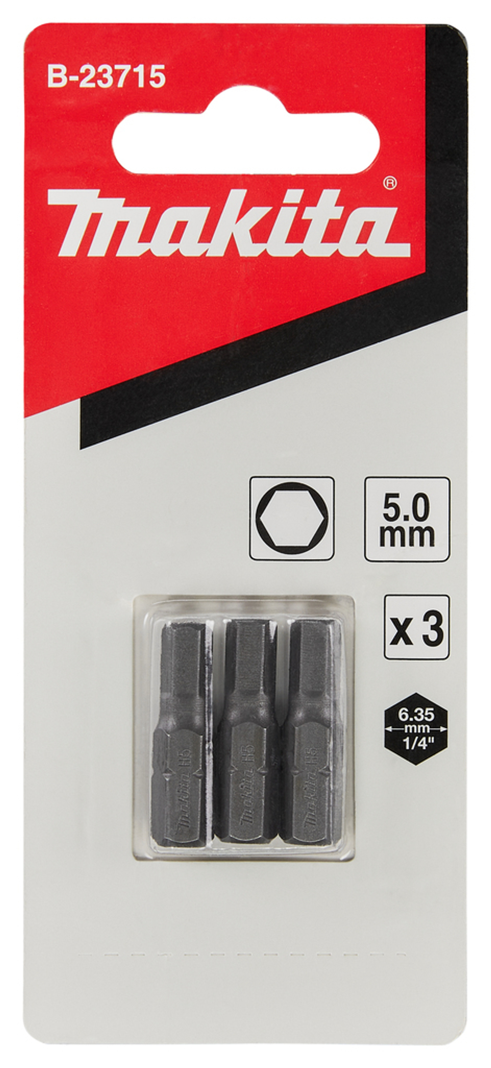 Насадка HEX5.0, 25 мм, C-form, 3 шт Makita B-23715