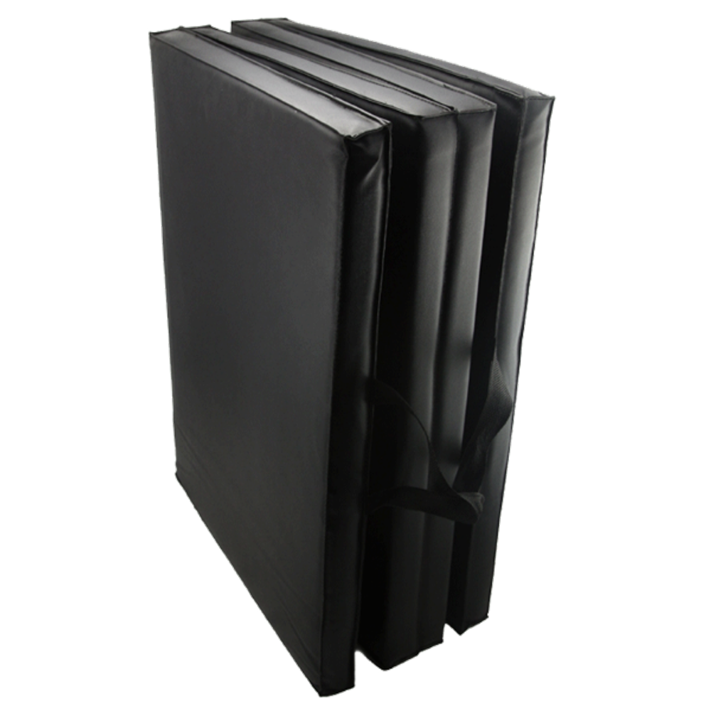 Мат спортивный 244х91х5 см, 4 сложения, черный ProIron от ГЕЛЕОС