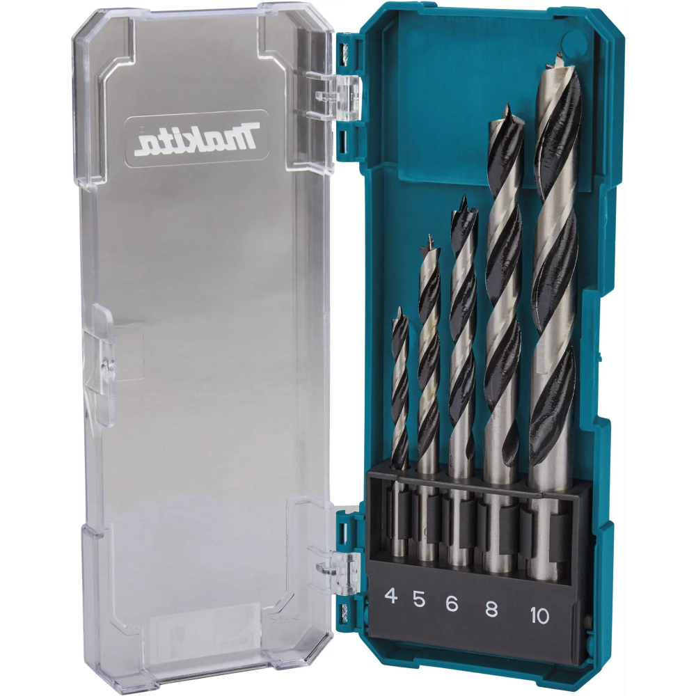 Набор сверл по дереву, 5 шт. (4,5,6,8,10 мм) Makita D-72861