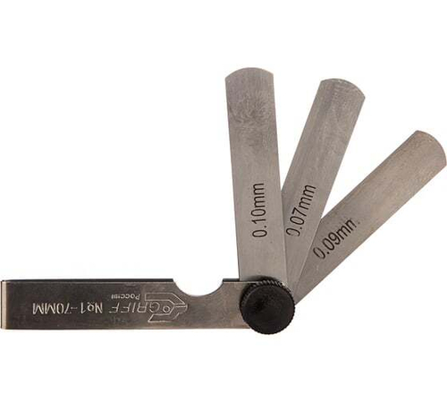 Набор щупов №1 GRIFF 0.02-0.1 мм, 9 пластин, длина 70 мм D127005