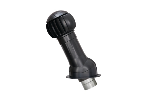 Комплект вентиляции Gervent для кровли фальцевой и гибкой черепицы, 160мм, труба изолированная 150мм, RAL 9005, глубокий черный