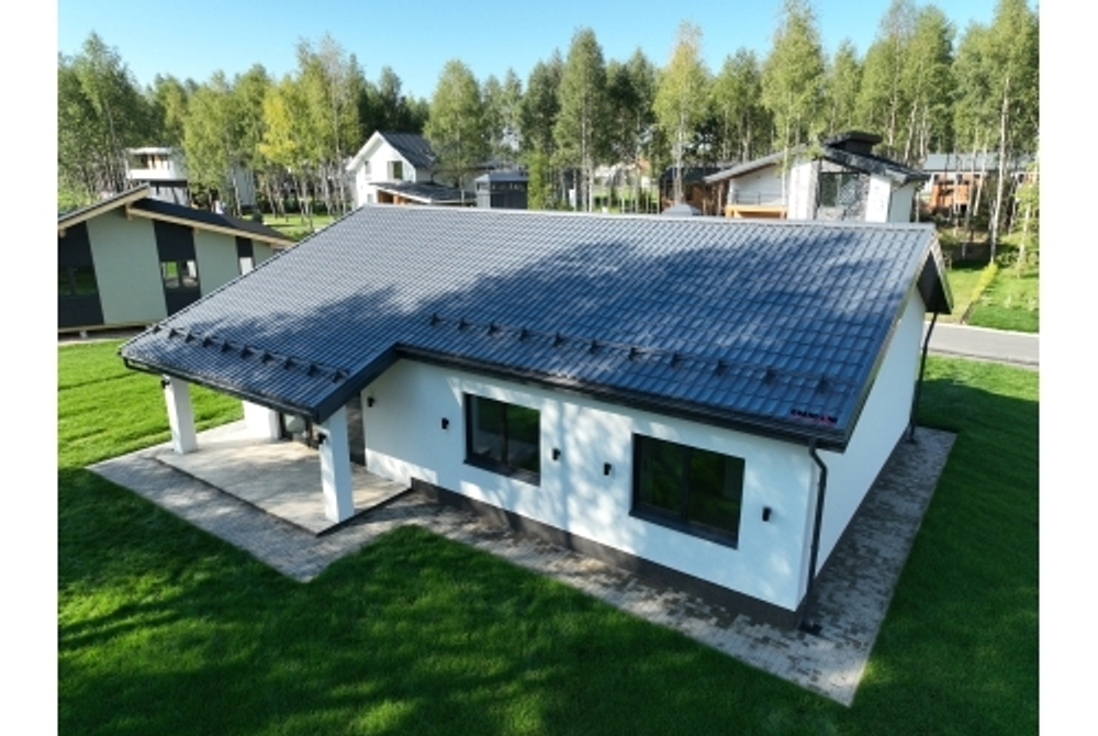 Металлочерепица классик 0,5 Satin RAL 7024 мокрый асфальт