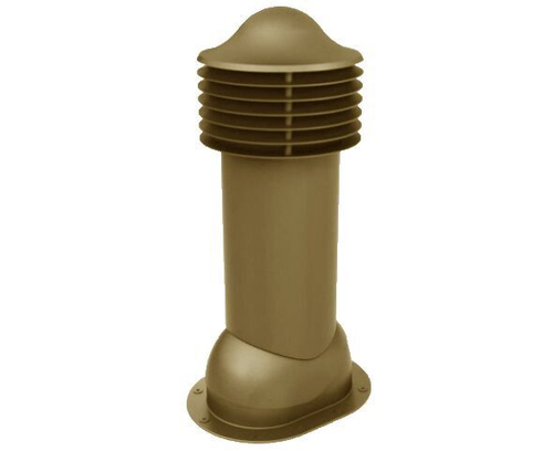 Труба вентиляционная для готовой мягкой и фальцевой кровли d150мм, h-650мм не утепленная, кирпичная RAL 8004