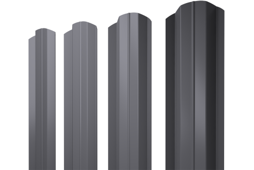 Штакетник М-образный В фигурный 0,45 Drap TX RAL 7004 сигнальный серый