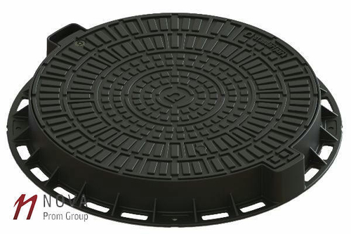 Люк садовый пластиковый черный «Лого» - А15