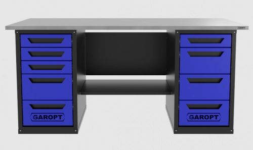 Верстак двухтумбовый 4 ящиков /5 ящиков 1800*700 синий GAROPT, GT1800Y4Y5.blue