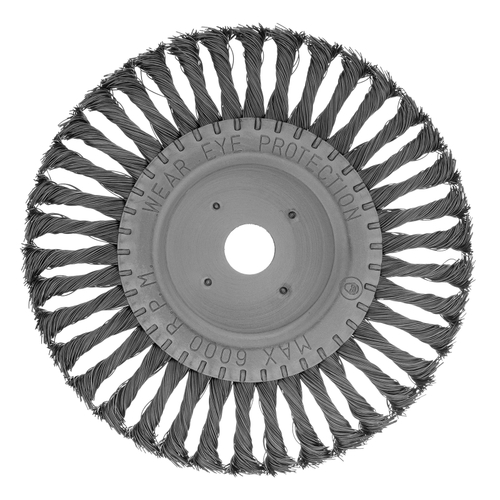Щетка для УШМ, 200 мм, посадка 22.2 мм, плоская, крученая проволока 0.5 мм Сибртех