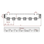 Коллектор распределительный проходной 7 отводов 1"в/в x ¾"ек Valtec VTc.505.SS.060507