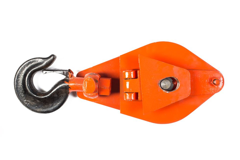 Блок монтажный однорольный с крюком TOR 5 т с откидной щекой