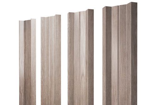 Штакетник М-образный А с прямым резом 0,45 Print Elite White Wood TwinColor