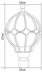 Светильник садово-парковый Feron PL3803 круглый на столб 60W 230V E27, черное золото 11360