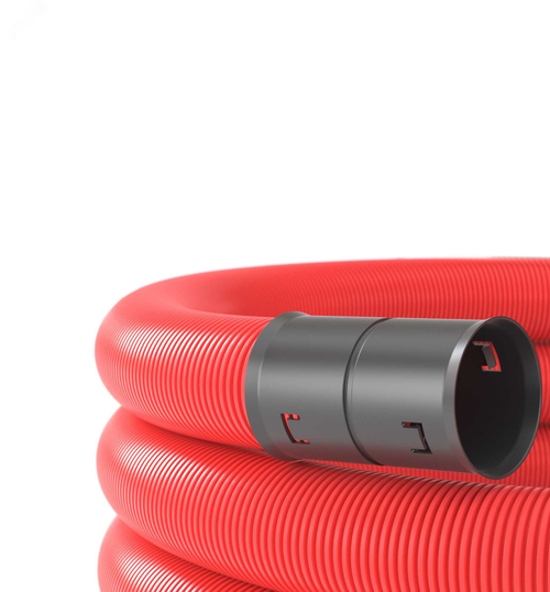 Труба двустенная ПНД гибкая д.90мм для кабельной канализации Бухта 50м, с протяжкой, цвет красный, с 121990 DKC (ДКС) DKC (ДКС)