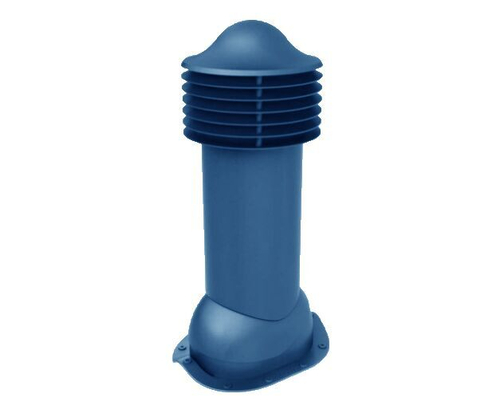 Труба вентиляционная для металлочерепицы d150мм, h-650мм утепленная, синяя RAL 5005