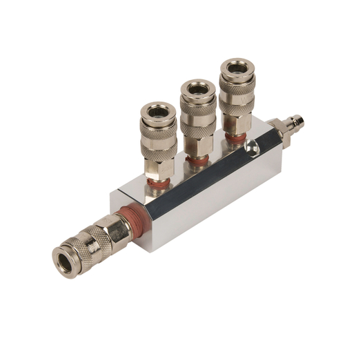 WDK-85MB Разветвитель пневматический с увеличенной пропускной способность, вход со штекером, 4 выход