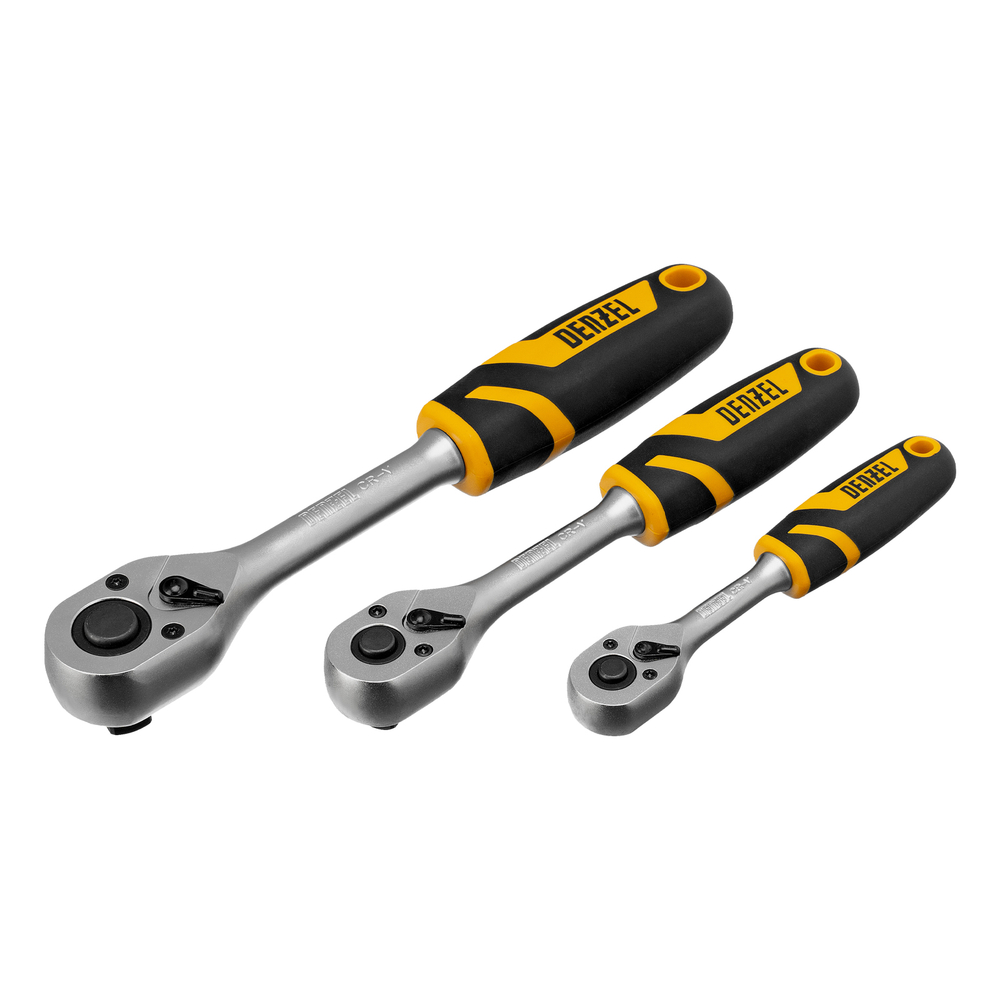 Набор инструментов, 1/2", 1/4", 3/8", CrV, S2, пластиковый кейс, 216 предметов Denzel