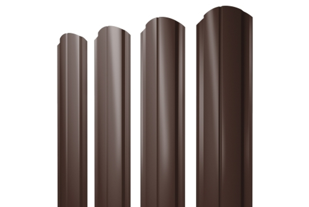Штакетник Полукруглый Slim фигурный 0,5 Satin Matt RAL 8017 шоколад