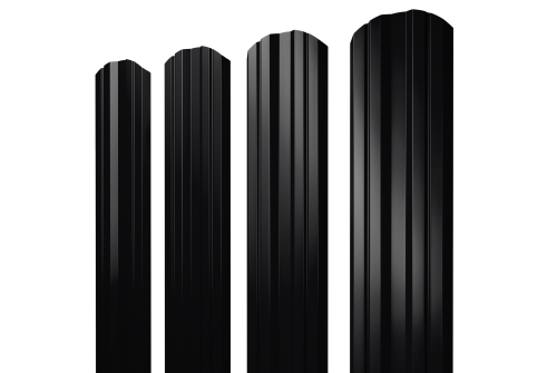 Штакетник Twin фигурный 0,5 PurPro RAL 9005 черный