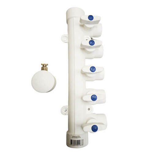 Коллектор MeerPlast 32х20 (4 вых.) с воздухоотводчиком синий