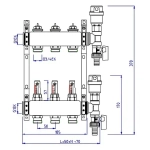 Группа коллекторная с расходомерами 10 отводов 1"в/в x ¾"ек Valtec VTc.589.EMNX.0610