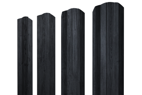 Штакетник М-образный А фигурный 0,45 Print Premium Grey Wood TwinColor