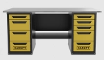 Верстак двухтумбовый 4 ящиков /5 ящиков 1800*700 желтый GAROPT, GT1800Y4Y5.yell