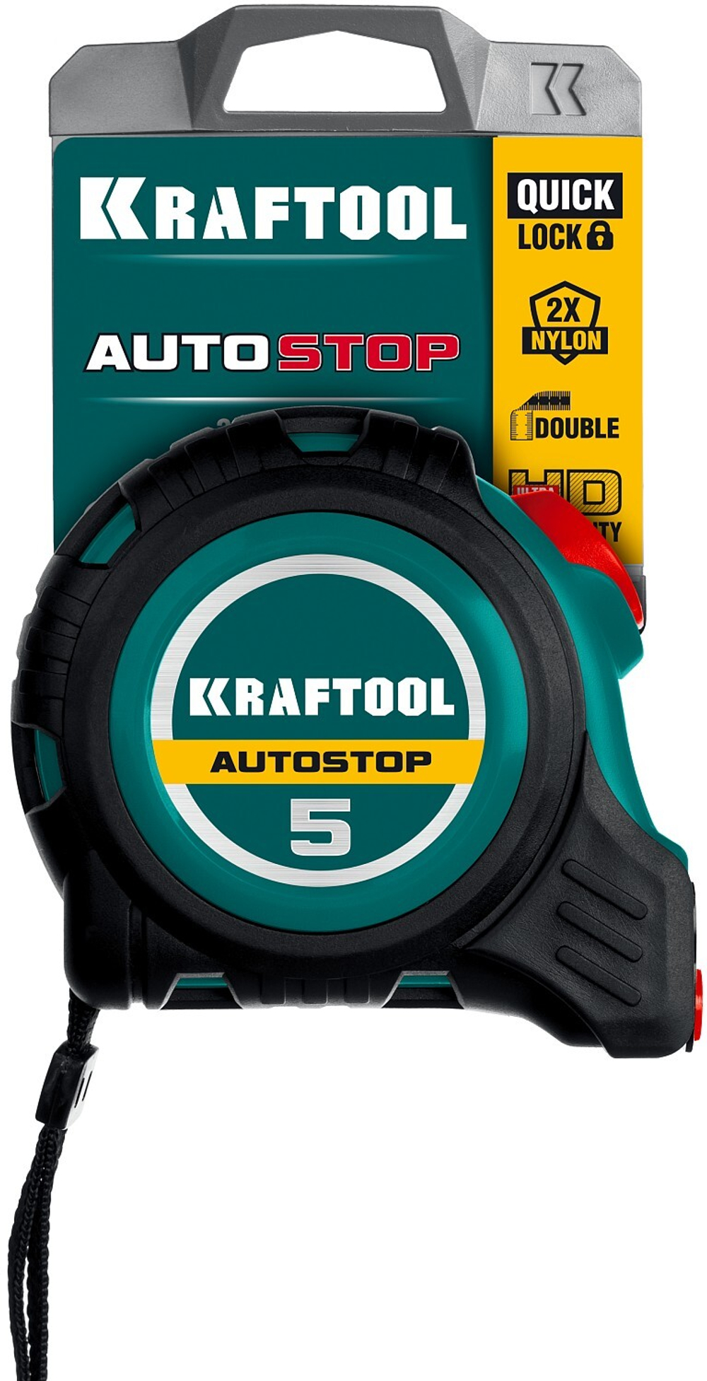 Рулетка строительная 5 м х 19 мм AutoStop KRAFTOOL 3412-5-19