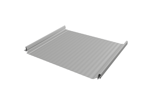 Кликфальц Pro Gofr Grand Line 0,45 PE с пленкой на замках RAL 9006бело-алюминиевый