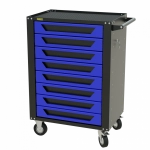Тележка инструментальная Garopt 8 ящиков СИНЯЯ, центральный замок, увеличенные колеса, доводчики, GAROPT Серия "High", высота 1040мм