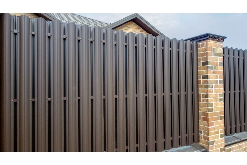 Штакетник Круглый фигурный 0,45 Drap ST RR 32 темно-коричневый