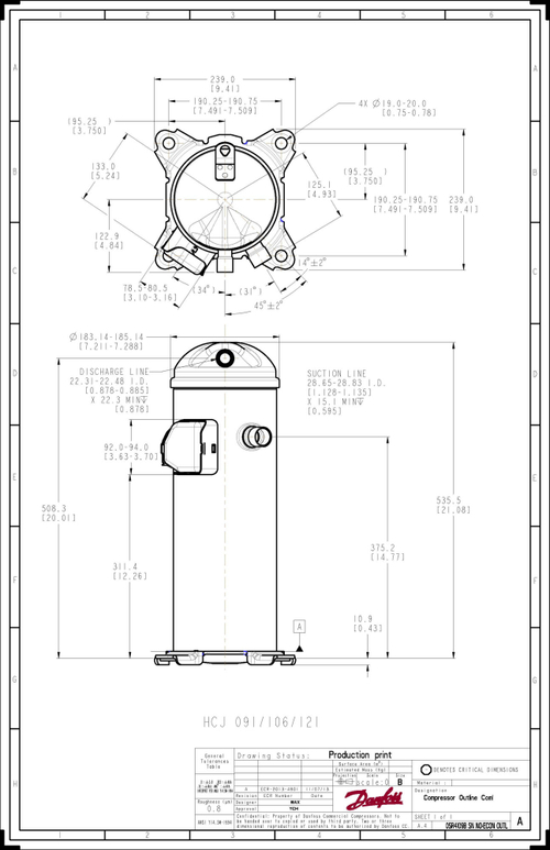 HCJ091T4LC6 Компрессор спиральный