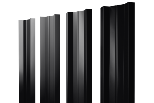 Штакетник М-образный А с прямым резом 0,45 PE-Double RAL 9005 черный