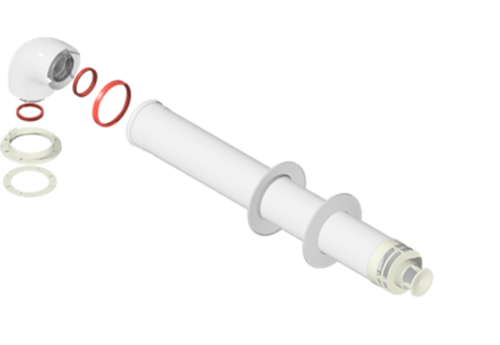 Коаксиальный дымоход KRATS Sibio, ф100/60 мм 1.0 м (сталь Антилед) с наконечником