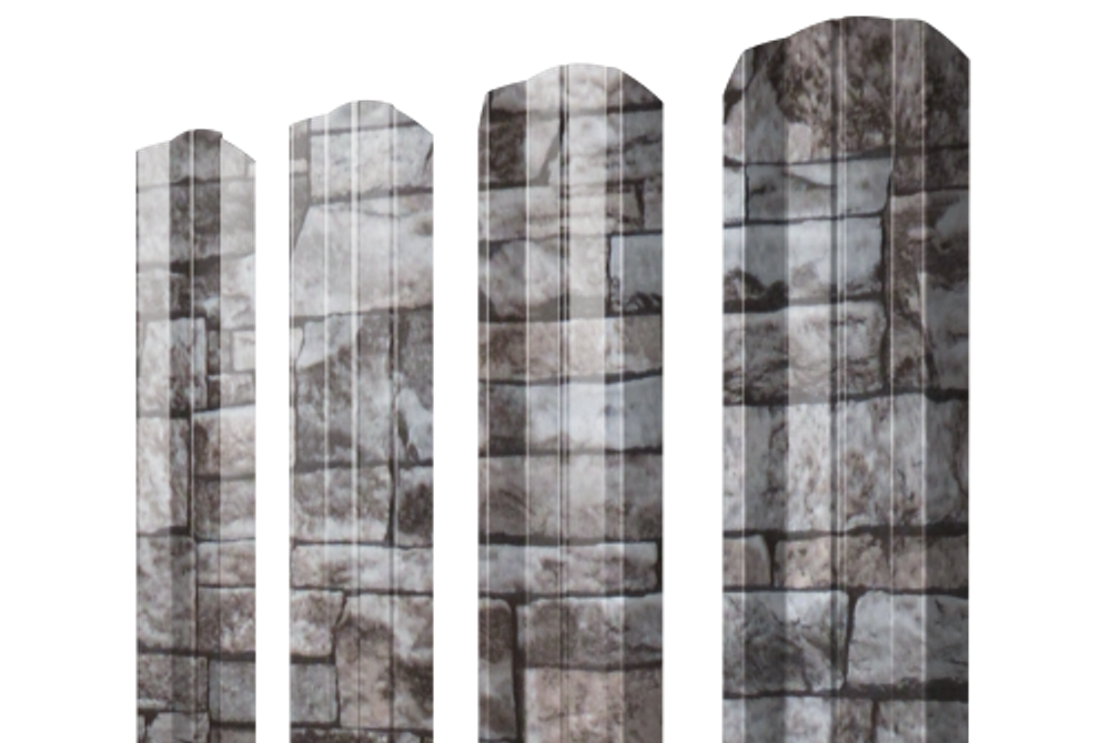Штакетник М-образный А фигурный 0,45 Print Elite Fine Stone TwinColor