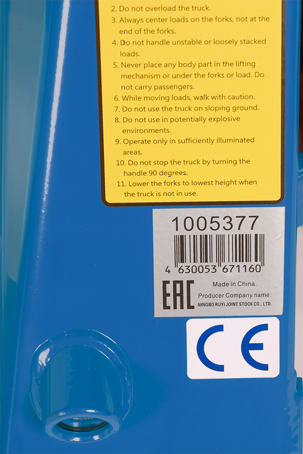 Тележка гидравлическая 2500 кг 1150 мм полиуретановые колеса TOR DF-III*