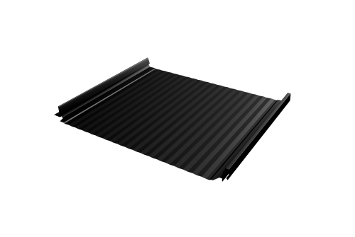 Кликфальц Pro Gofr Grand Line 0,5 GreenCoat Pural BT, matt с пленкой на замках RR 33 черный (RAL 9004 сигнальный черный)