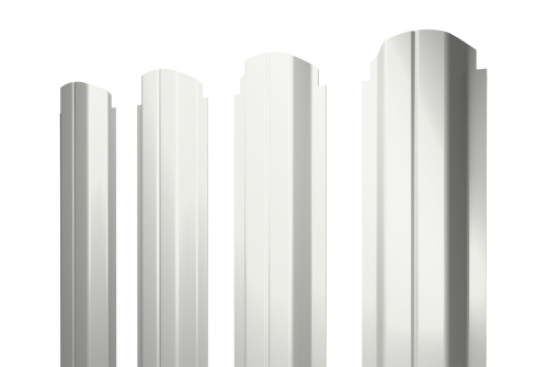 Штакетник П-образный А фигурный 0,45 Drap RAL 9003 сигнальный белый