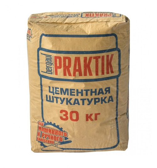 Штукатурка цементная Bergauf Praktik для наружных работ 30 кг, шт