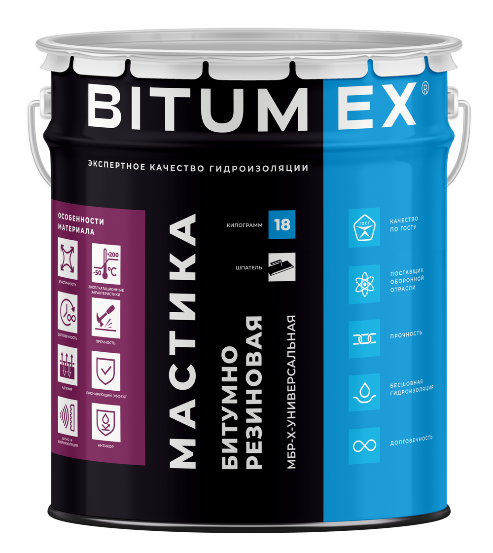 BITUMEX мастика битумно-резиновая МБР-Х-Универсальная