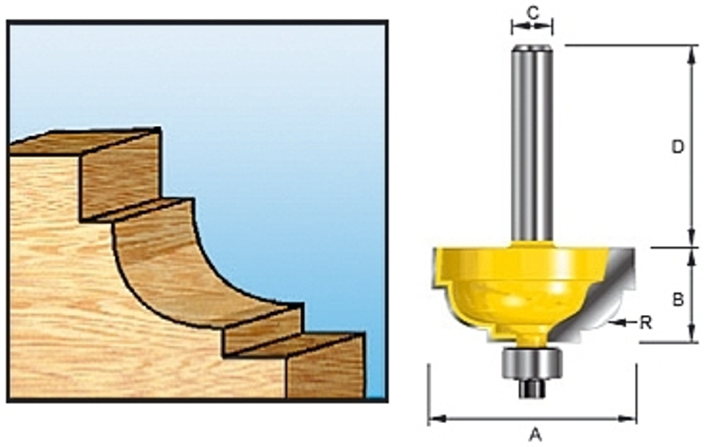 Кромочная калевочная фреза 7.94R, 31.8х15.9, S8, 2T Makita D-11689