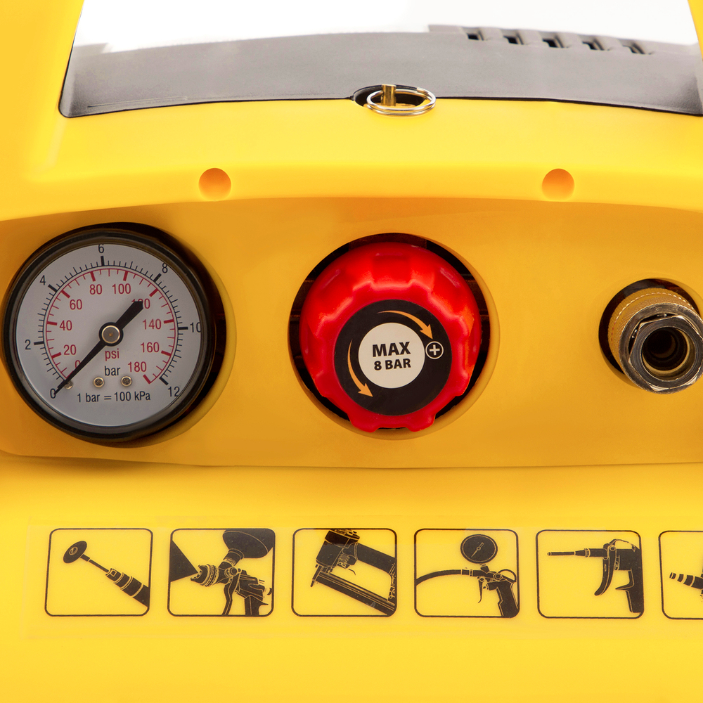 Компрессор воздушный безмасляный РС 1/6-180,1, 1 кВт, 180 л/мин, 6 л Denzel