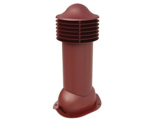 Труба вентиляционная для металлочерепицы d150мм, h-650мм утепленная, красное вино RAL 3005