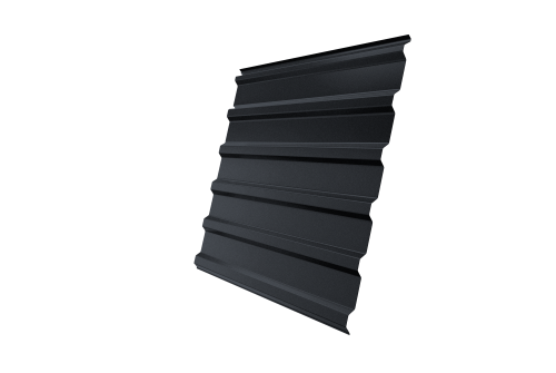 Профнастил C20R Grand Line 0,5 GreenCoat Pural BT, matt RR 23 темно-серый (RAL 7024 мокрый асфальт)