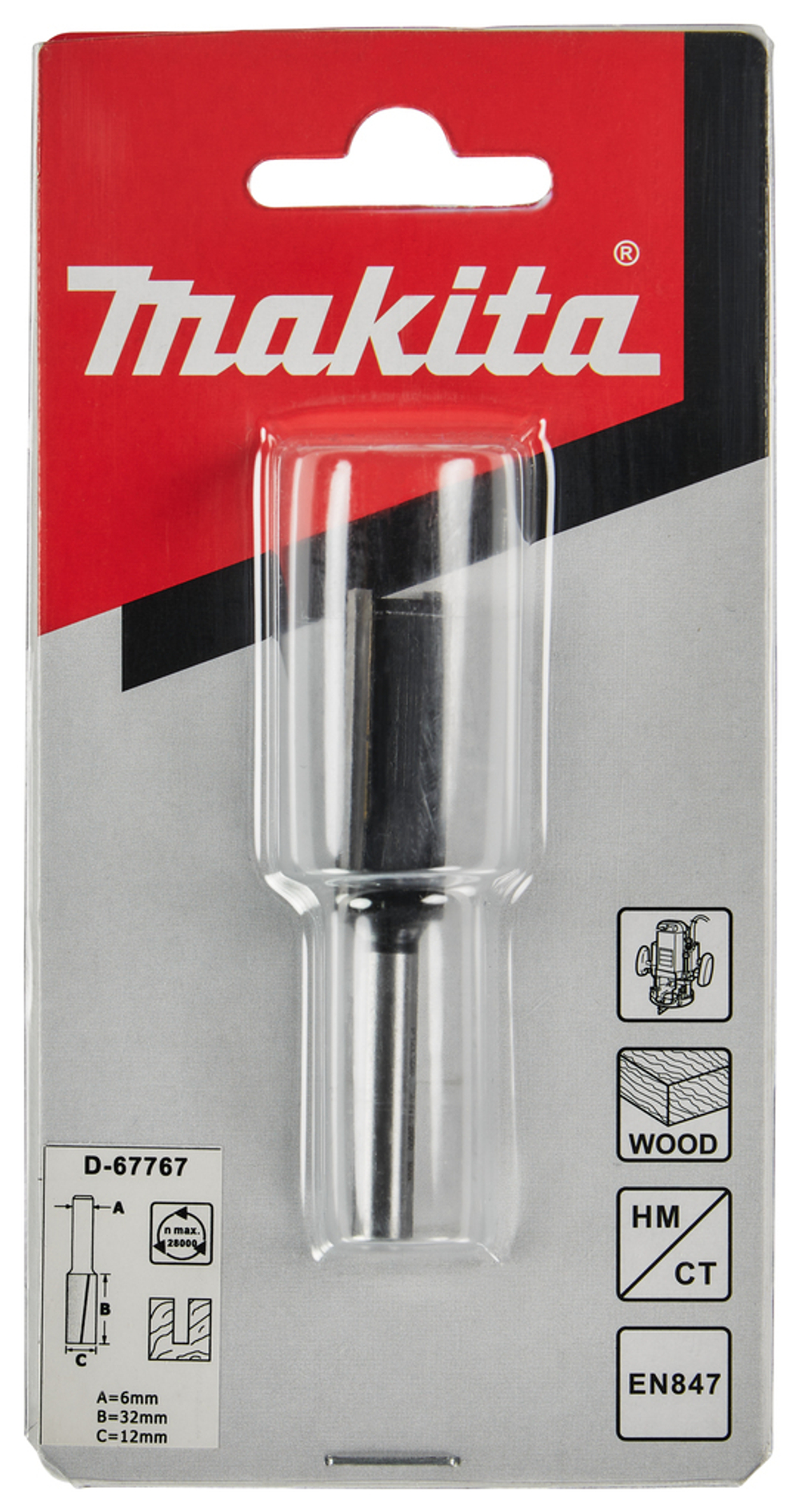Фреза пазовая 12х32, S6, 2T Makita D-67767