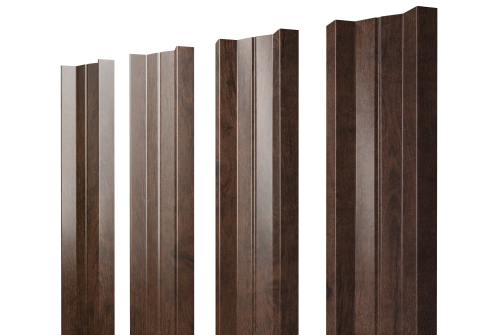 Штакетник М-образный В с прямым резом 0,45 Print Premium Antique Wood TwinColor