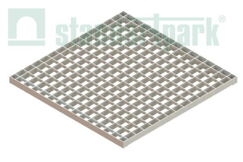 Решетка PolyMax Basic ячеистая стальная оцинкованная 33х33х2 к дождеприемнику 500х500 кл. А15