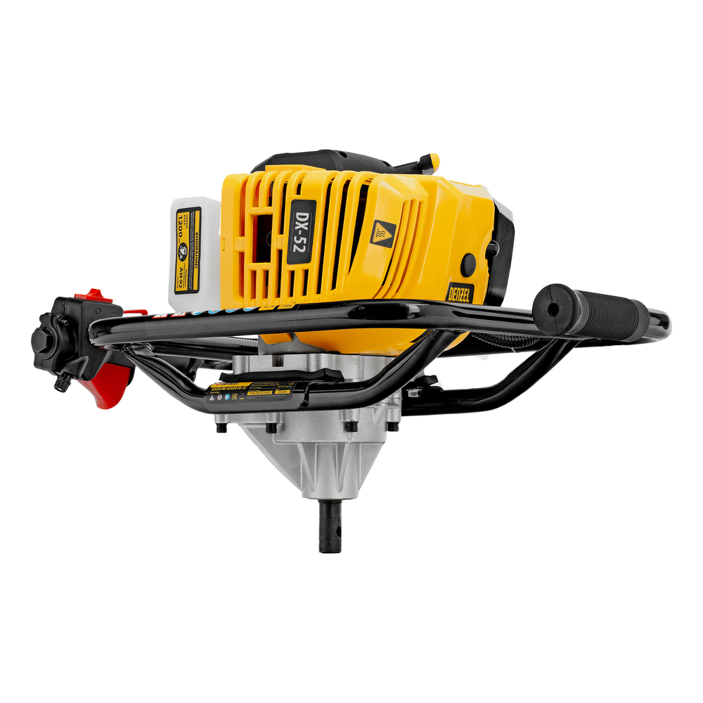 Мотобур DX-52, объем двигателя 52 см3, соединение 20 мм, без шнека Denzel