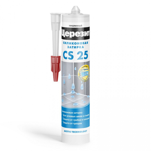Затирка силиконовая для угловых стыков Церезит CS 25 прозрачная 280 мл, шт