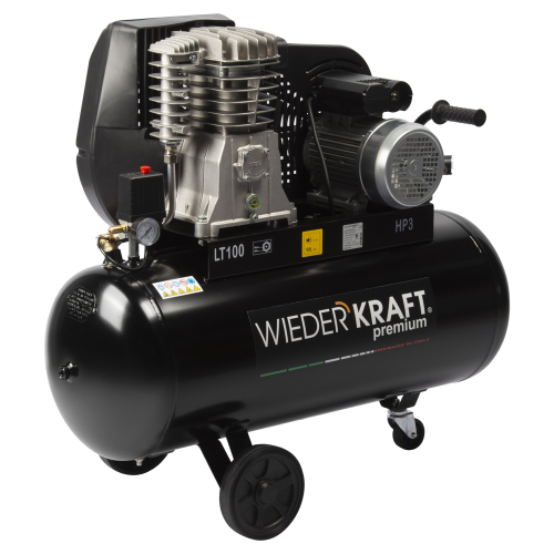 WDK-91053  Масляный поршневой компрессор с ременным приводом:423 л/мин, 100л., 10 бар;220В/2,2 кВт.