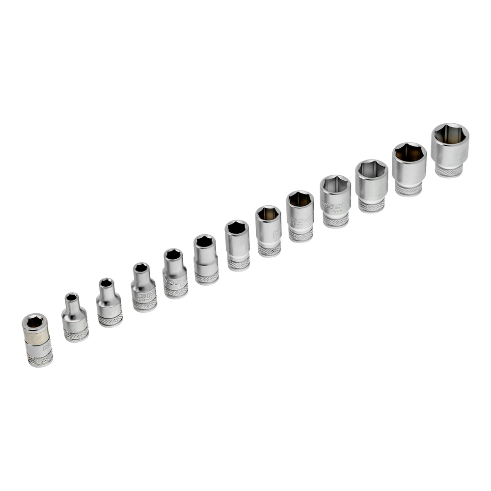 Набор торцевых головок, трещотка 120 зубьев, 1/4", CrV, 36 предметов Gross